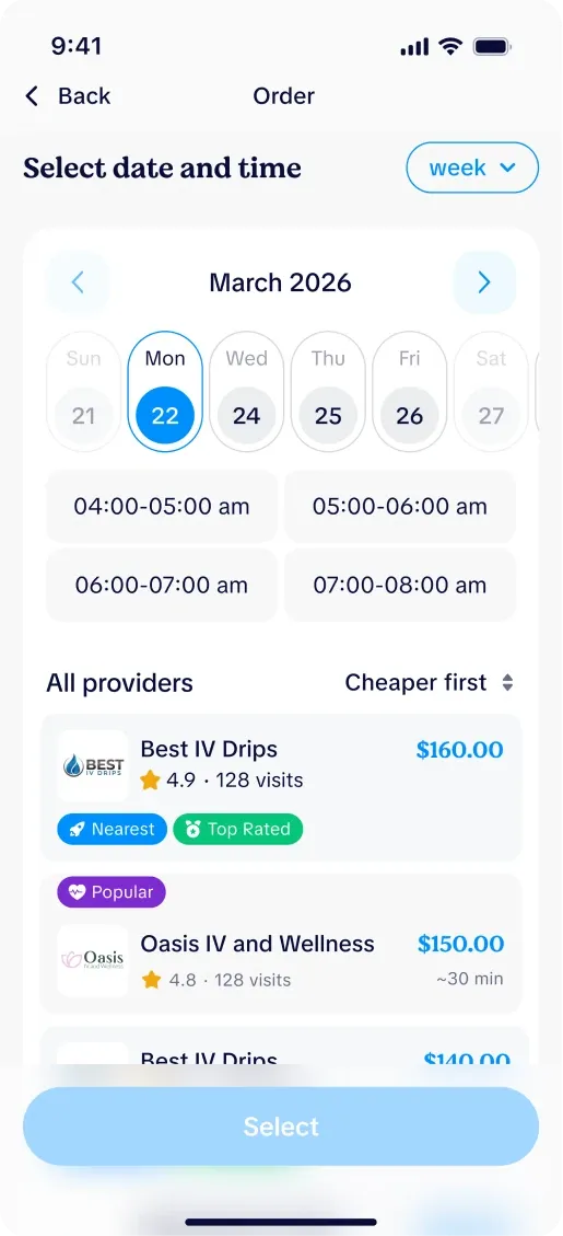 SATEX patient app screen 6 of 8