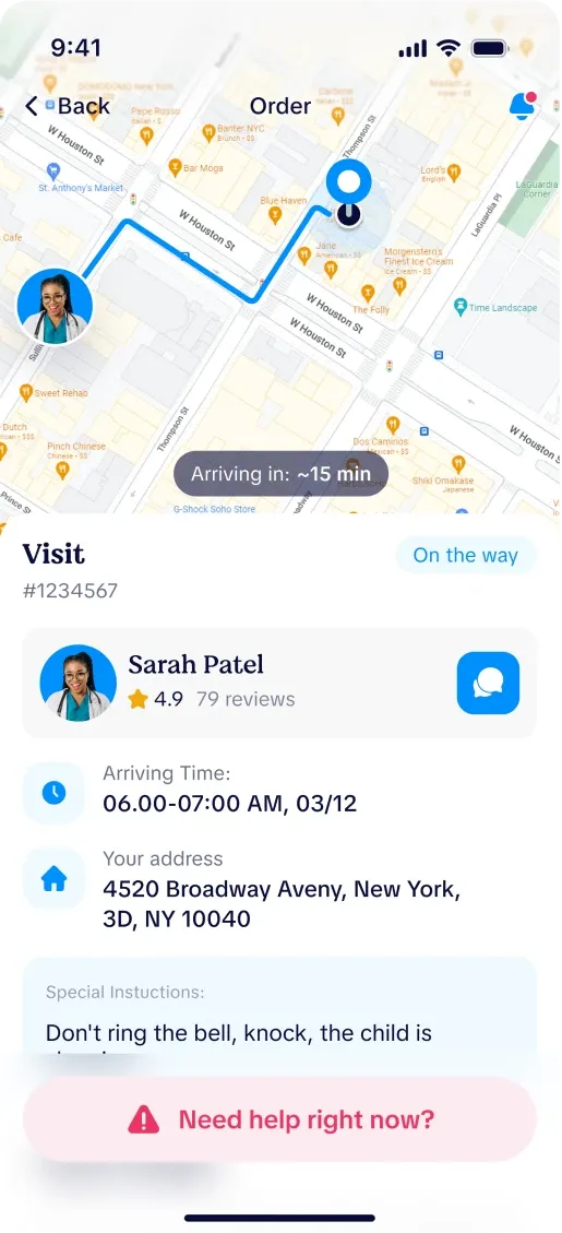 SATEX patient app screen 7 of 8
